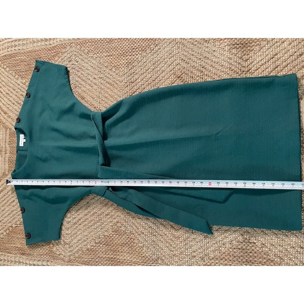 ASOS Warehouse. Green EU sz 8 shortsleeve belted midi dress mod minimalist - Picture 8 of 8
